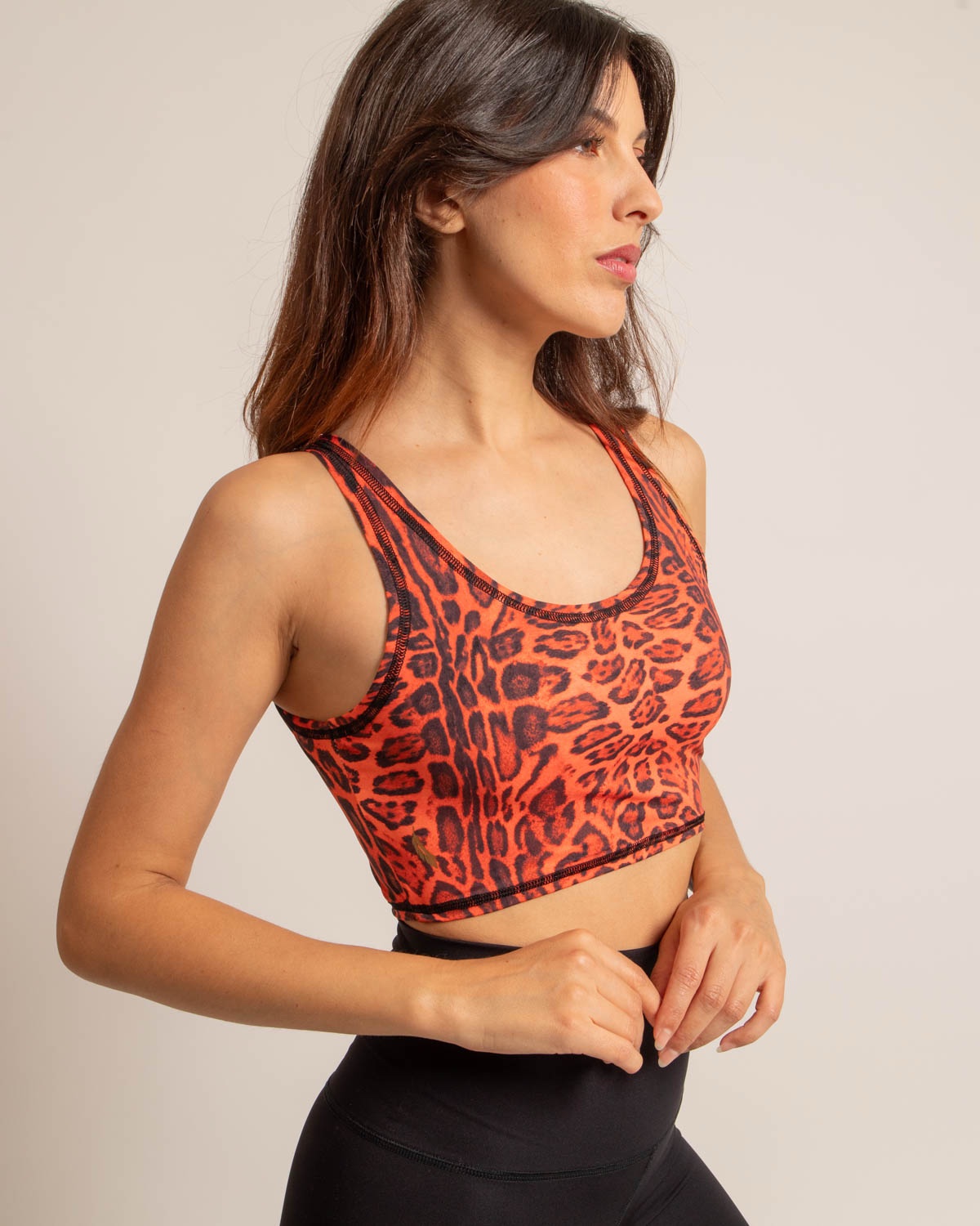 Brassière PEPITA léopard corail – Image 4